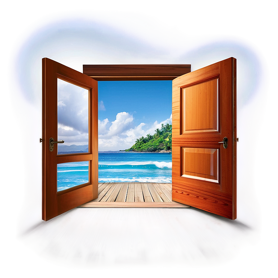 Open Door With Ocean View Png 6 PNG Image