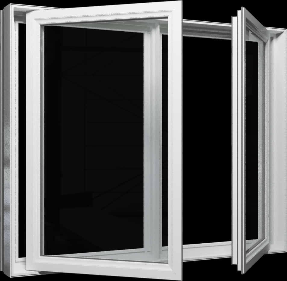 Open Double Hung Window PNG Image