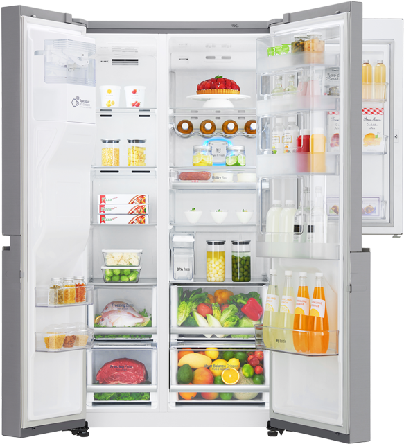 Open Fridge Fullof Food PNG Image