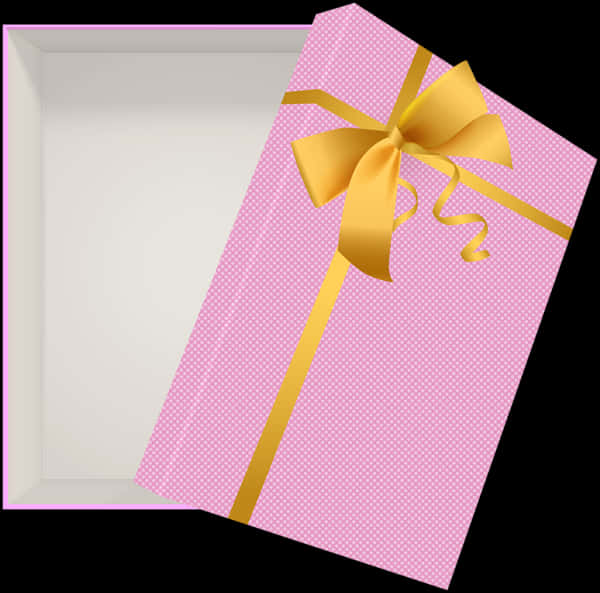 Open Gift Box With Pink Wrapping PNG Image