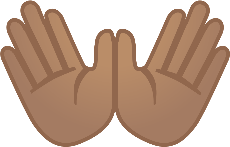 Open Hand Gesture Emoji PNG Image