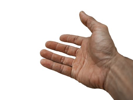 Open Hand Gestureon Black Background PNG Image