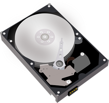 Open Hard Drive Illustration PNG Image