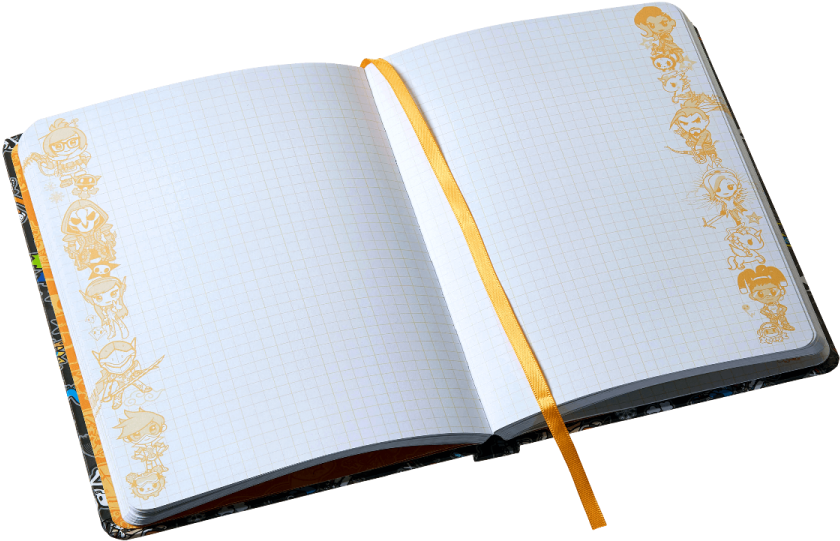 Open Notebookwith Decorative Elements PNG Image