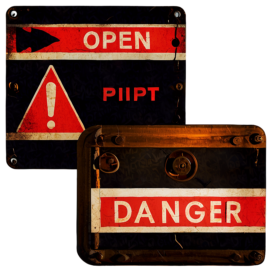 Open Pit Danger Sign Png Ajf PNG Image