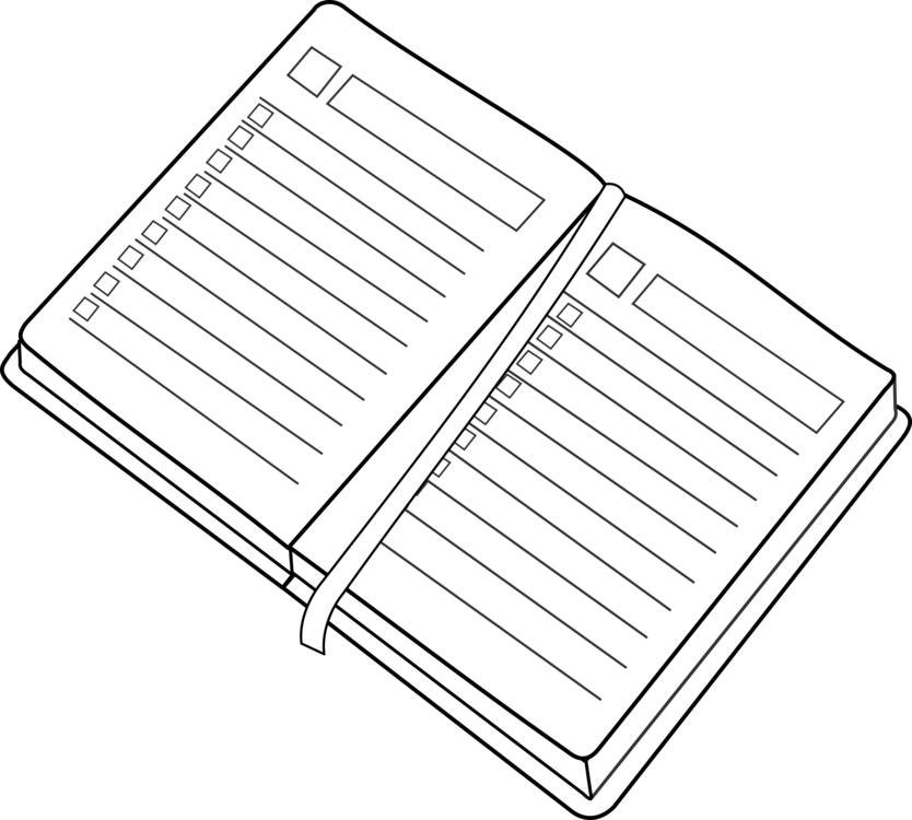 Open Planner Illustration PNG Image