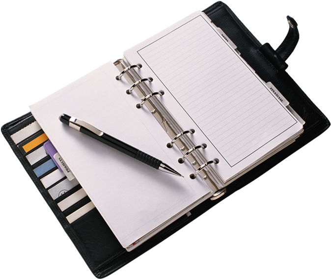 Open Plannerwith Pen PNG Image