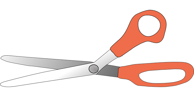 Open Scissors Black Background PNG Image