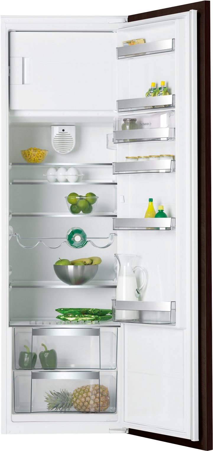 Open Single Door Refrigeratorwith Food Items PNG Image