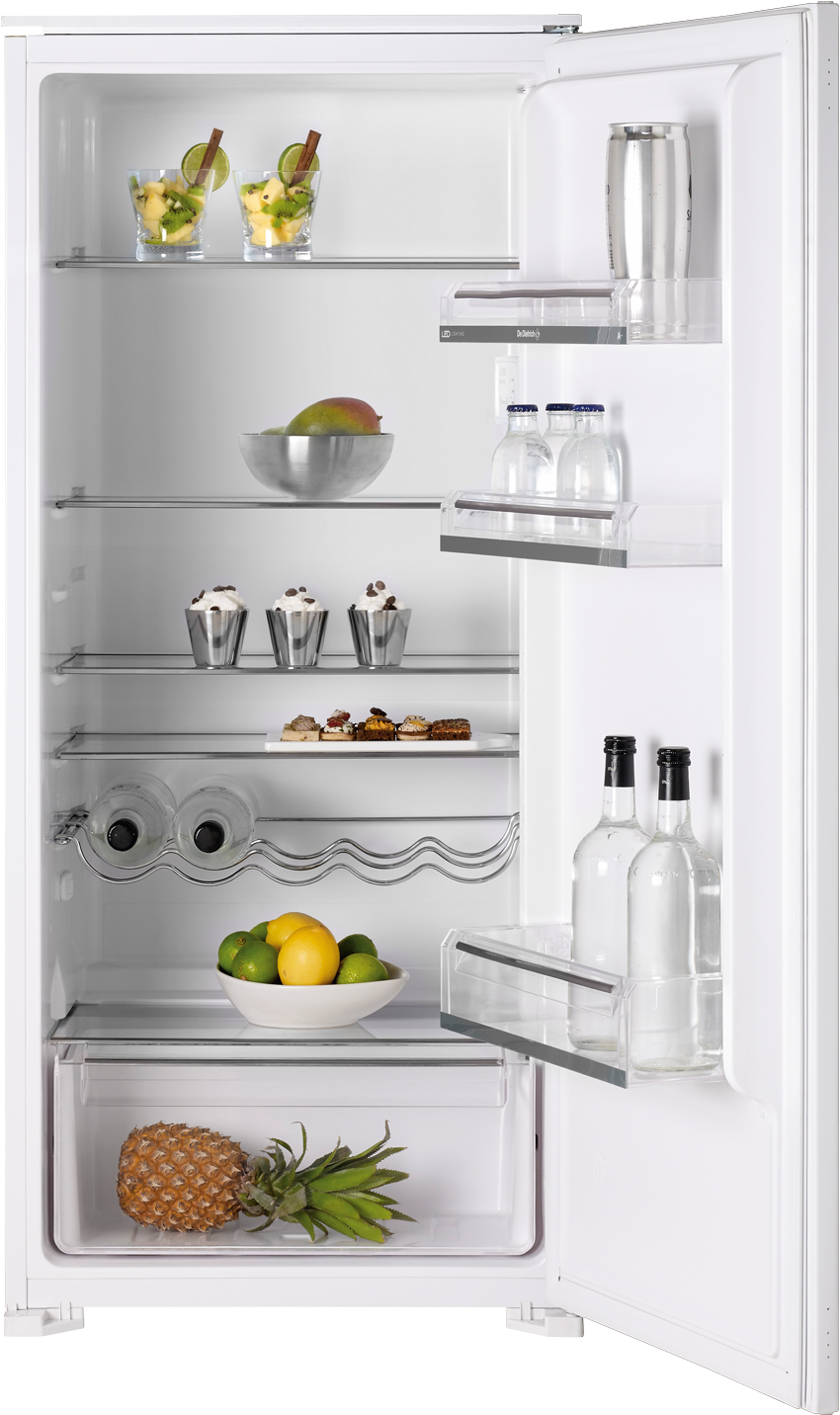 Open Single Door Refrigeratorwith Food Items PNG Image