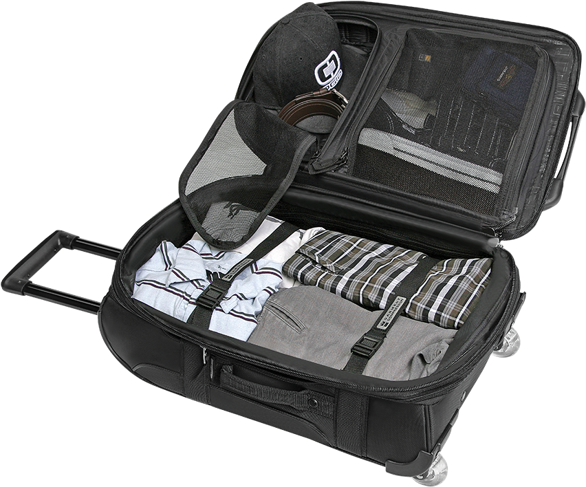 Open Travel Suitcasewith Clothesand Accessories PNG Image