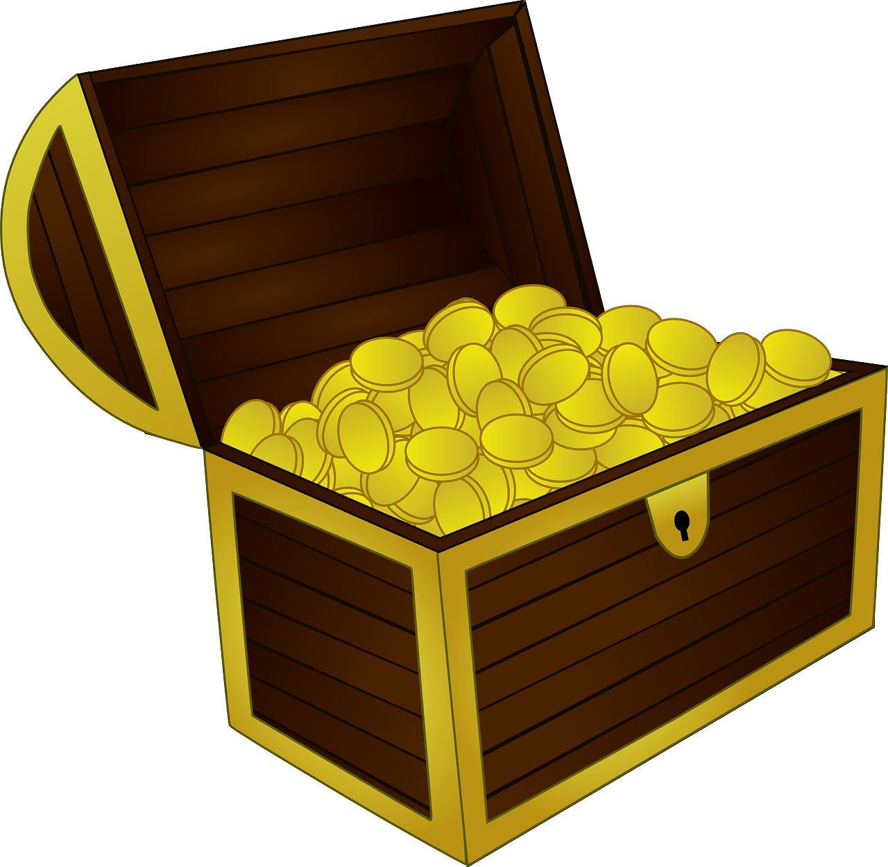 Open Treasure Chest Fullof Gold Coins PNG Image