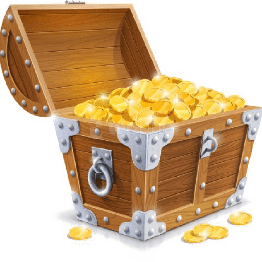 Open Treasure Chest Fullof Gold Coins PNG Image