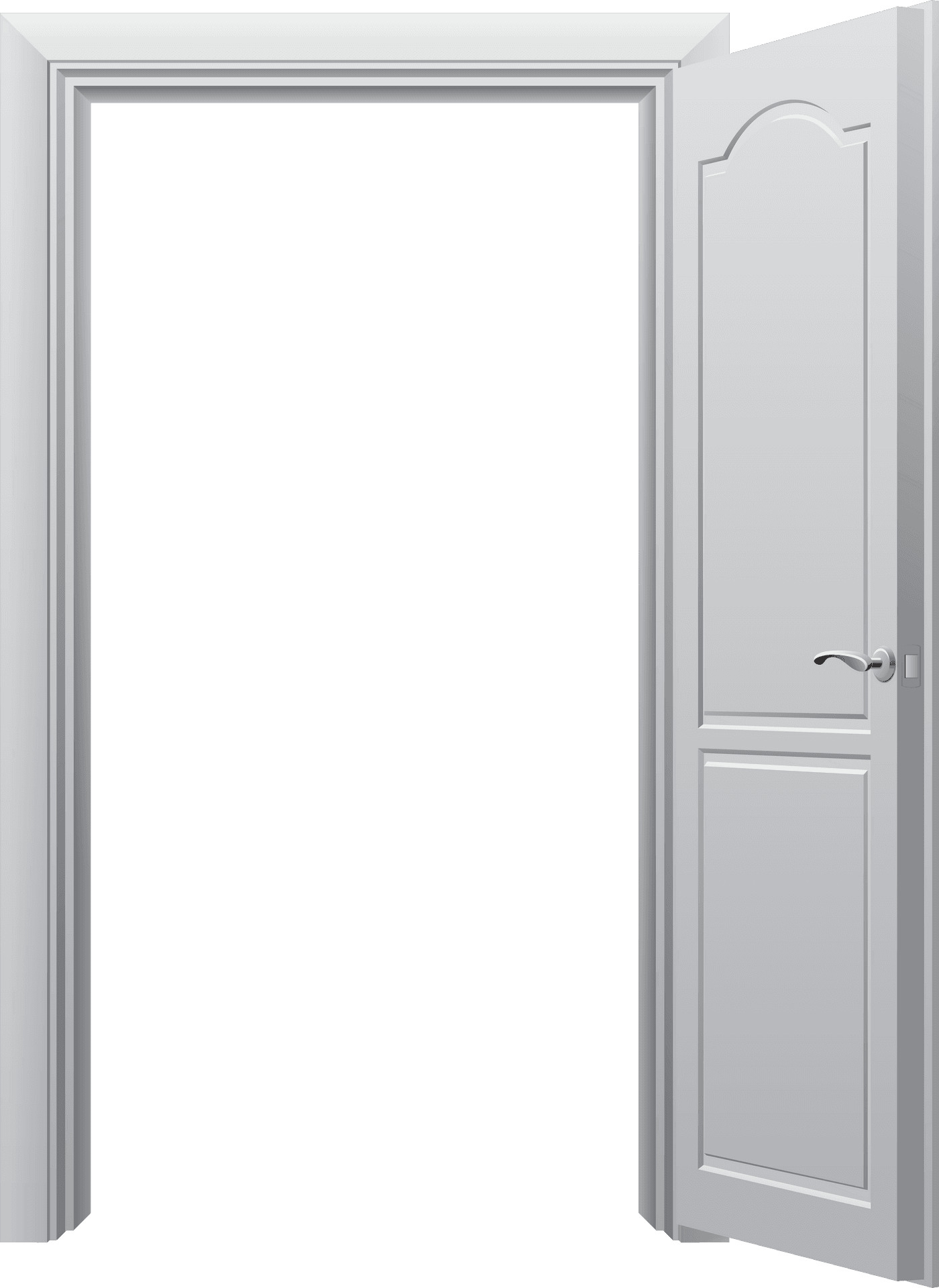 Open White Door Interior PNG Image