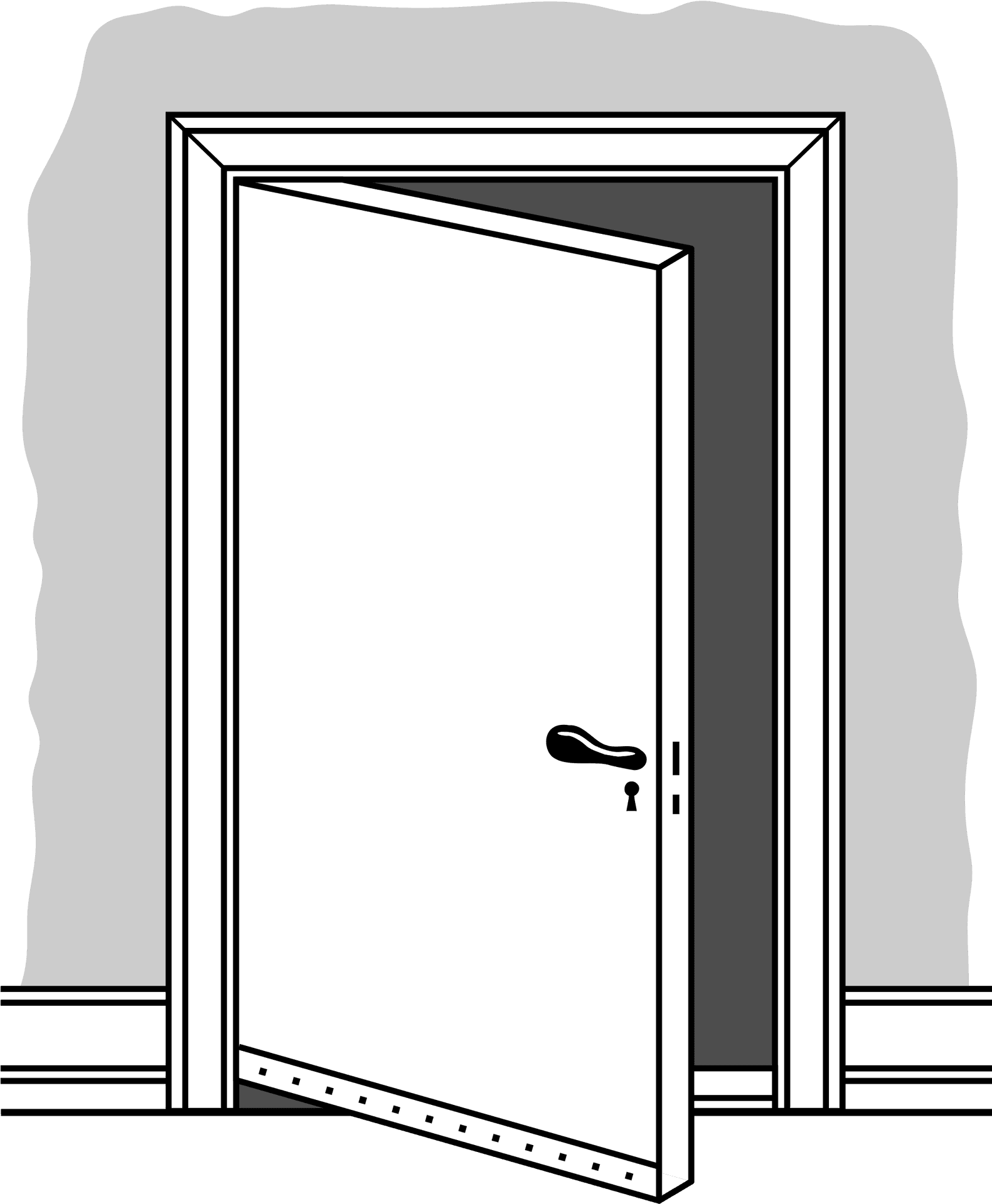 Open White Door Vector Illustration PNG Image