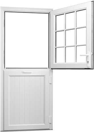 Open White Half Doorwith Window PNG Image