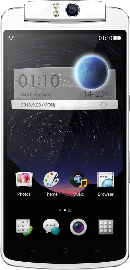 Oppo Smartphone Front View Display PNG Image