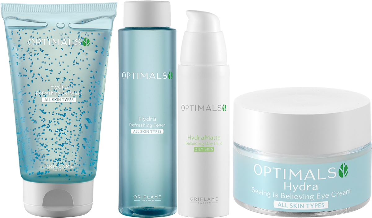 Optimals Hydra Skincare Products Set PNG Image