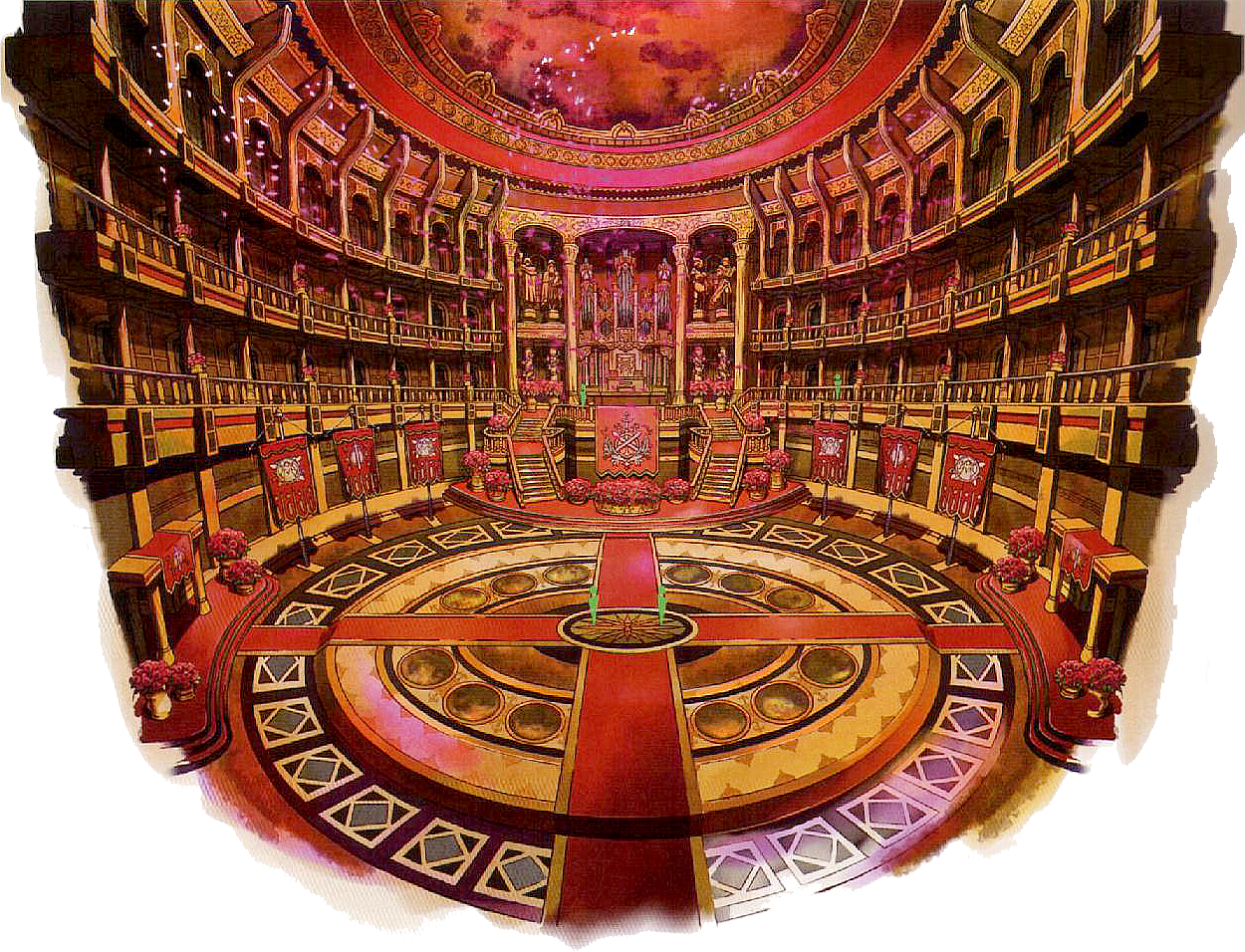 Opulent Anime Theater Interior PNG Image