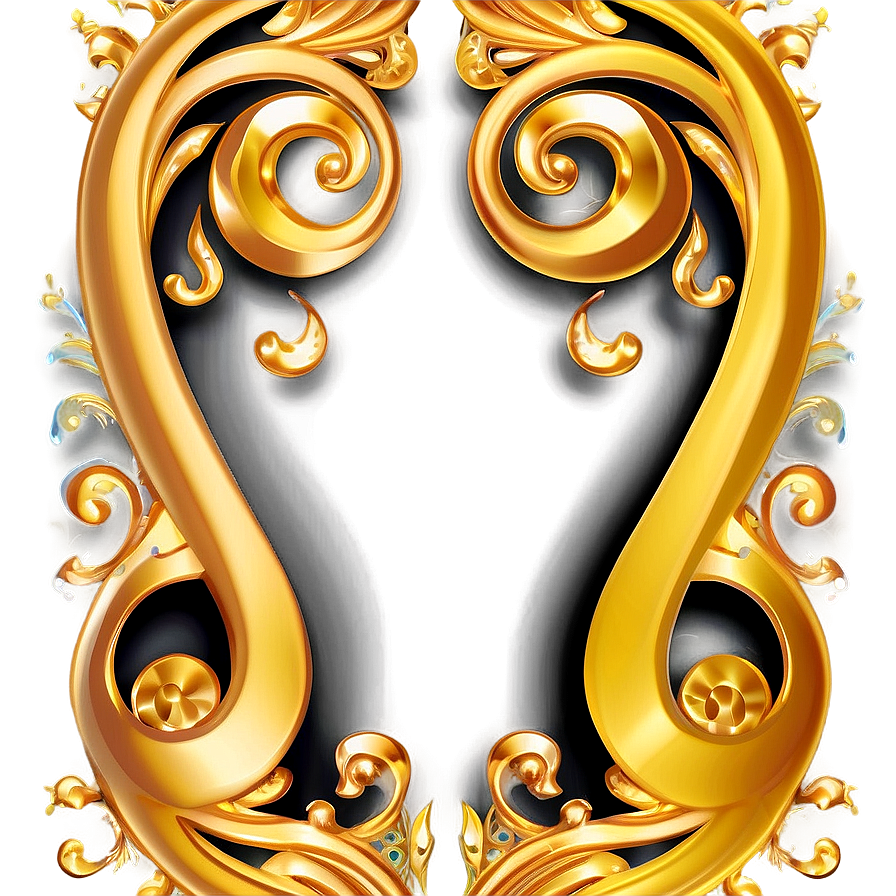 Opulent Gold Swirls Png 06262024 PNG Image