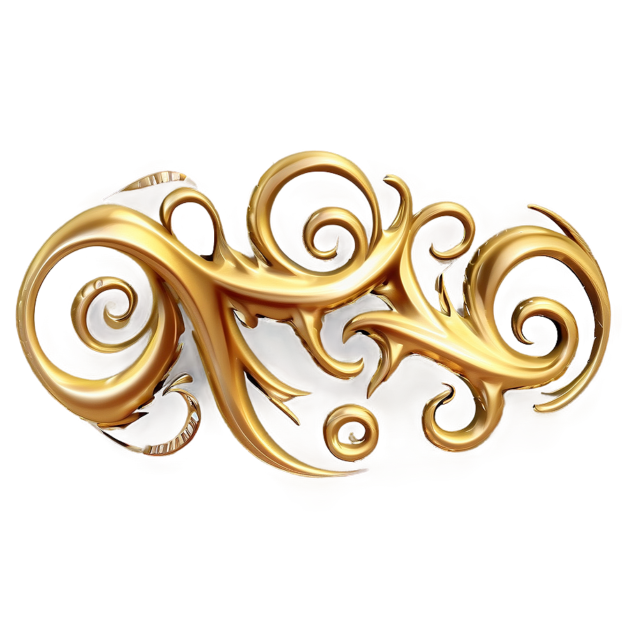 Opulent Gold Swirls Png Pah PNG Image