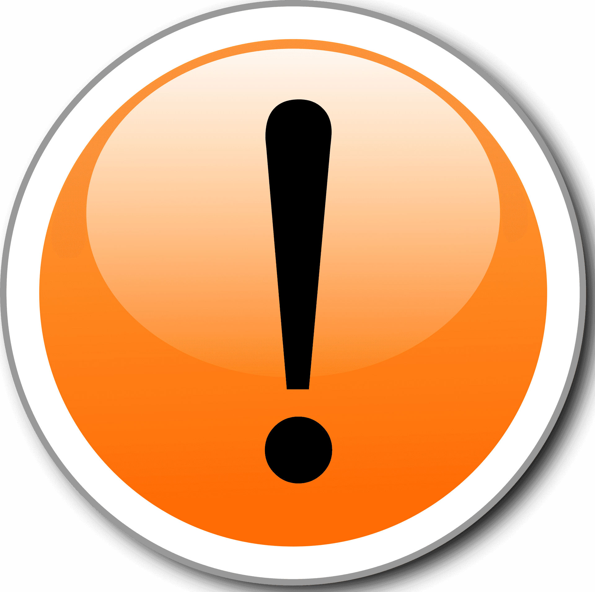 Orange Alert Exclamation Sign PNG Image