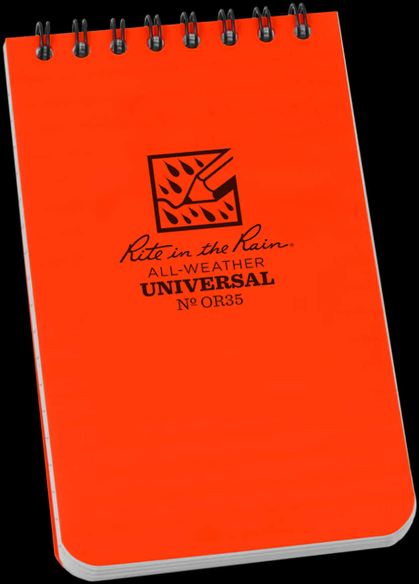 Orange All Weather Notebook PNG Image