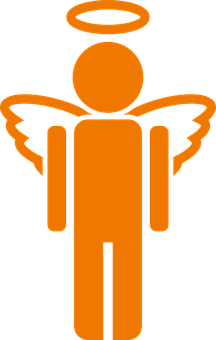 Orange Angel Icon PNG Image