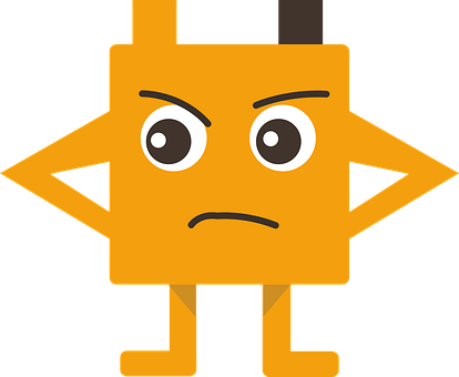 Orange Annoyed Cartoon Character PNG Image