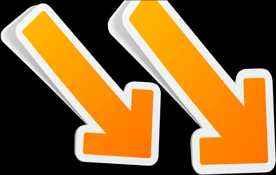 Orange Arrows Directional Signs PNG Image