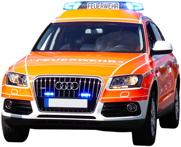 Orange Audi Emergency Vehicle PNG Image