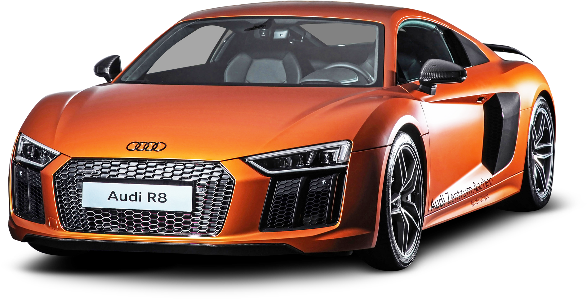 Orange Audi R8 Sports Car PNG Image