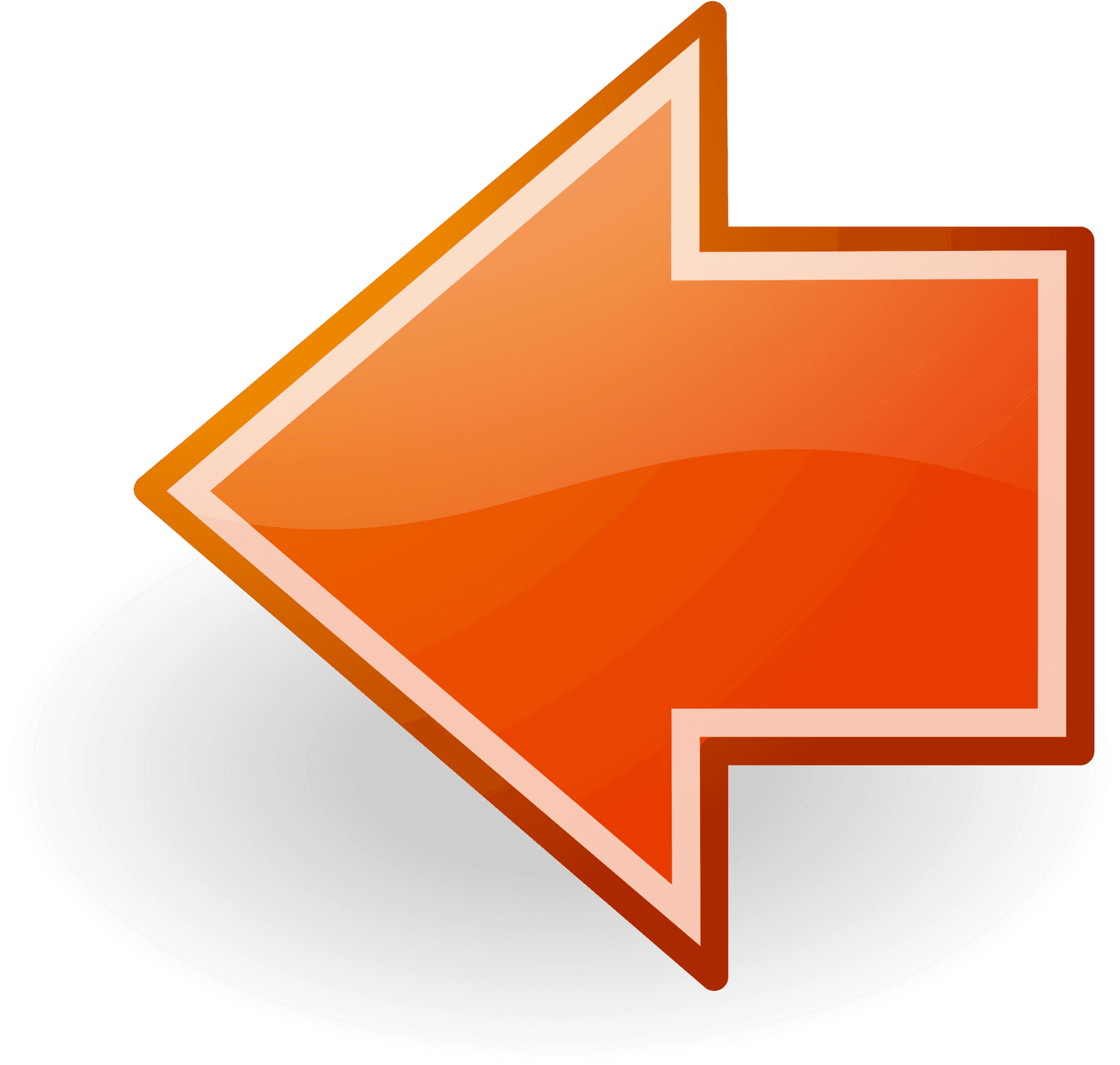 Orange Back Arrow Icon PNG Image