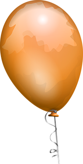 Orange Balloonwith String PNG Image