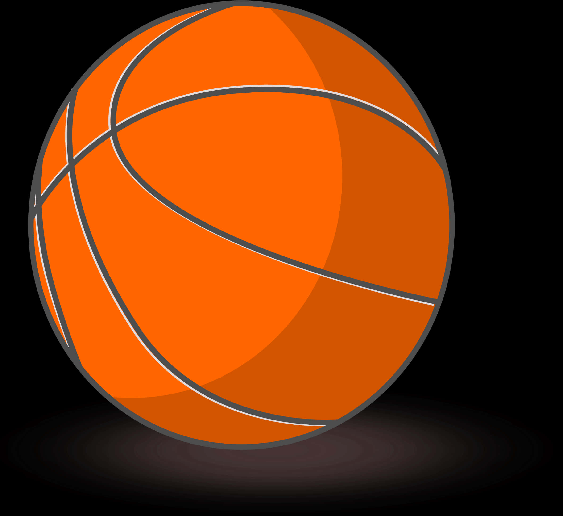 Orange Basketball Vector Illustration PNG Image