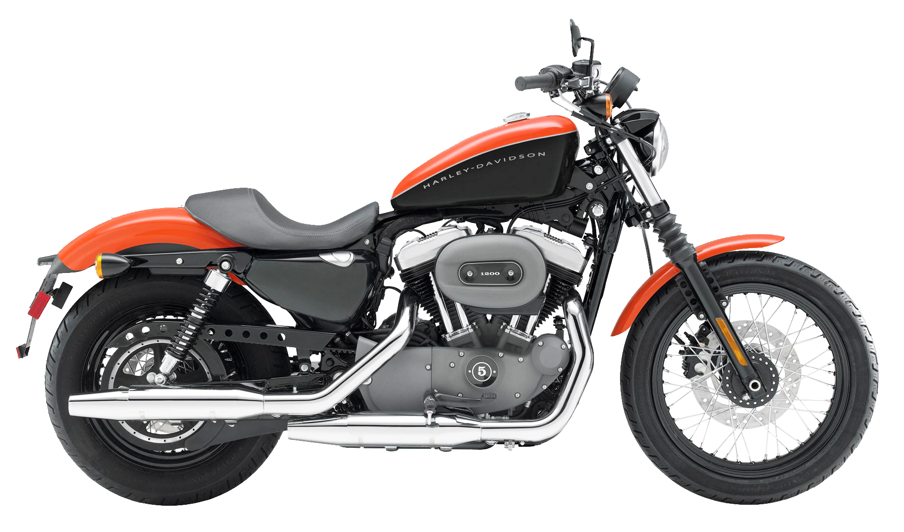 Orange Black Harley Davidson Motorcycle PNG Image