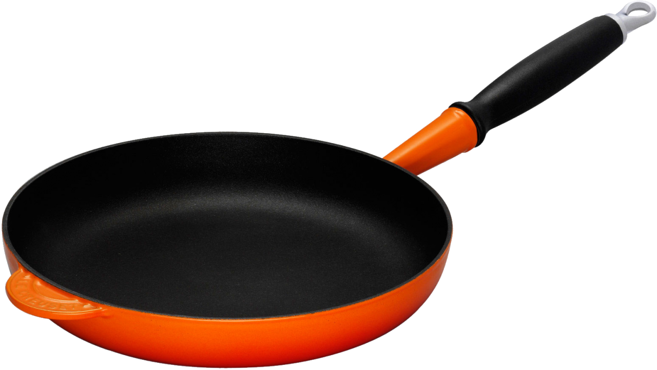 Orange Black Nonstick Frying Pan PNG Image