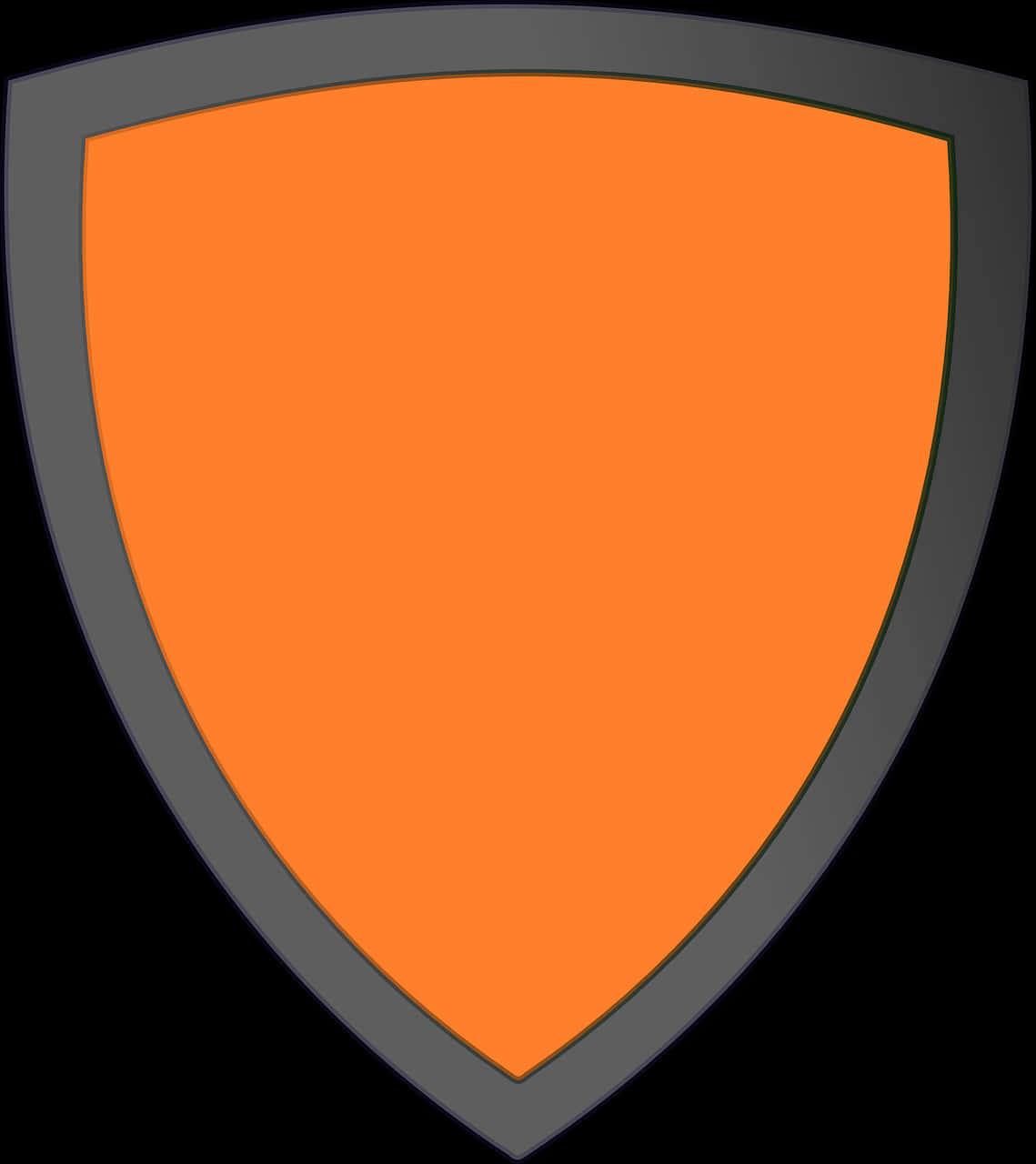 Orange Black Shield Graphic PNG Image