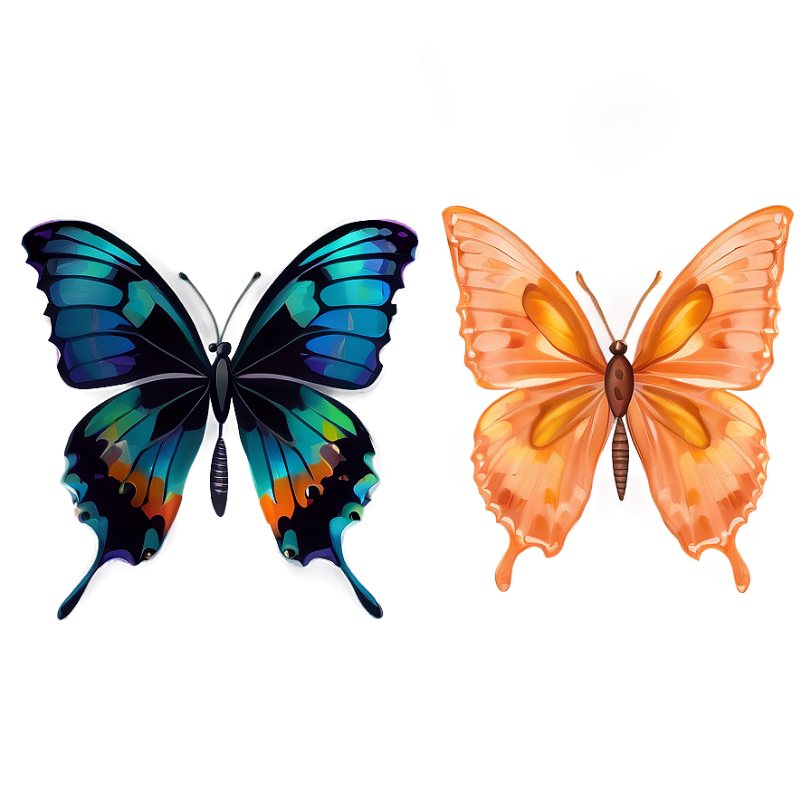 Orange Butterflies Png Usm PNG Image