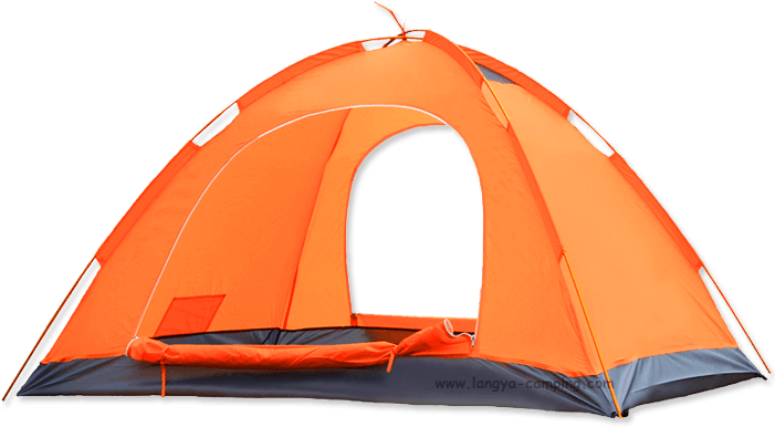 Orange Camping Tent Isolated PNG Image