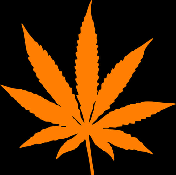 Orange Cannabis Leaf Graphic PNG Image