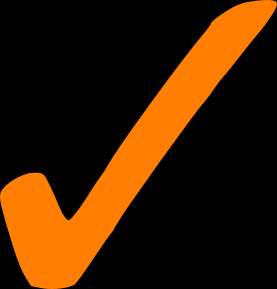 Orange Check Mark Graphic PNG Image