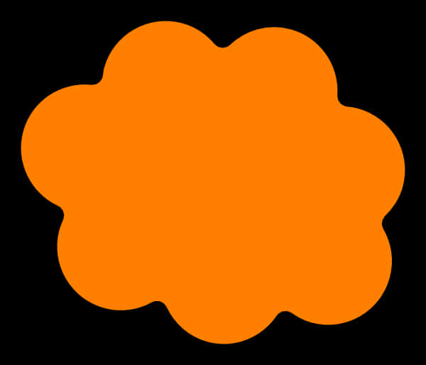 Orange Cloud Silhouette Black Background PNG Image