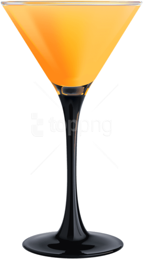 Orange Cocktailin Martini Glass PNG Image