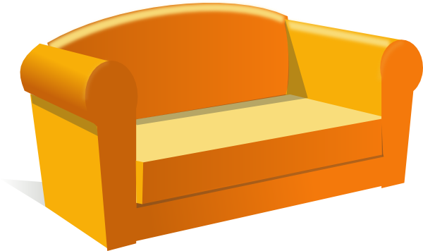 Orange Couch Clipart PNG Image