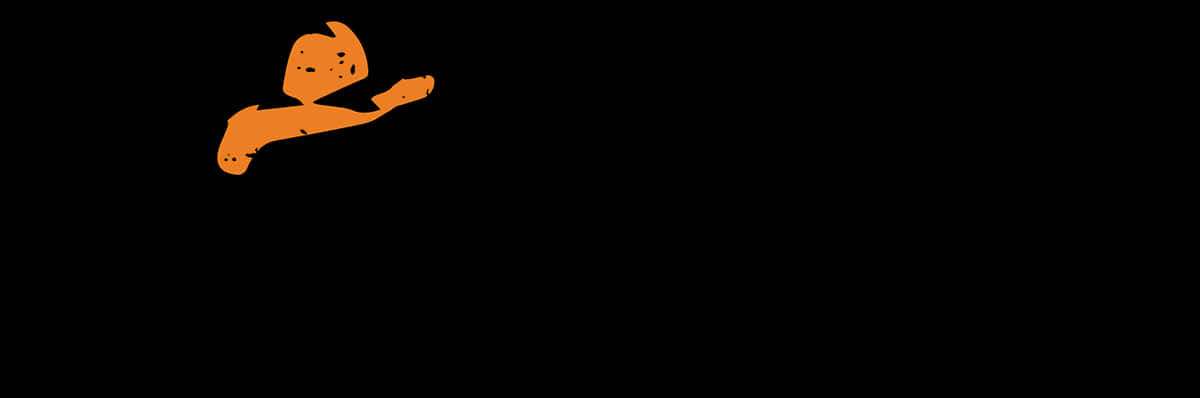 Orange Cowboy Hat Logoon Black Background PNG Image