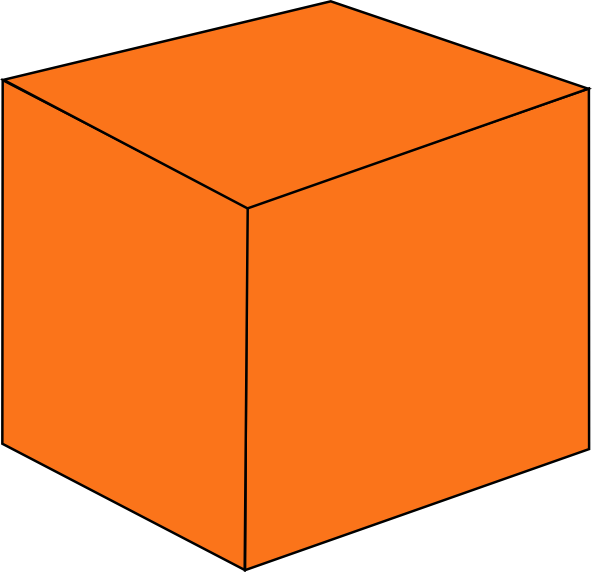 Orange Cube Illustration PNG Image