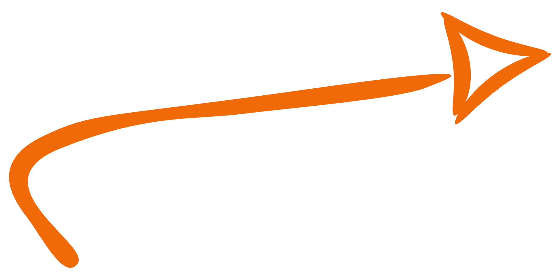 Orange Curved Arrow PNG Image