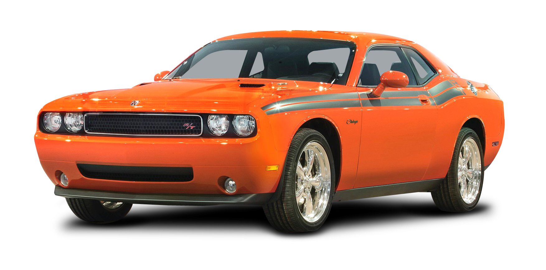 Orange Dodge Challenger Classic Car PNG Image