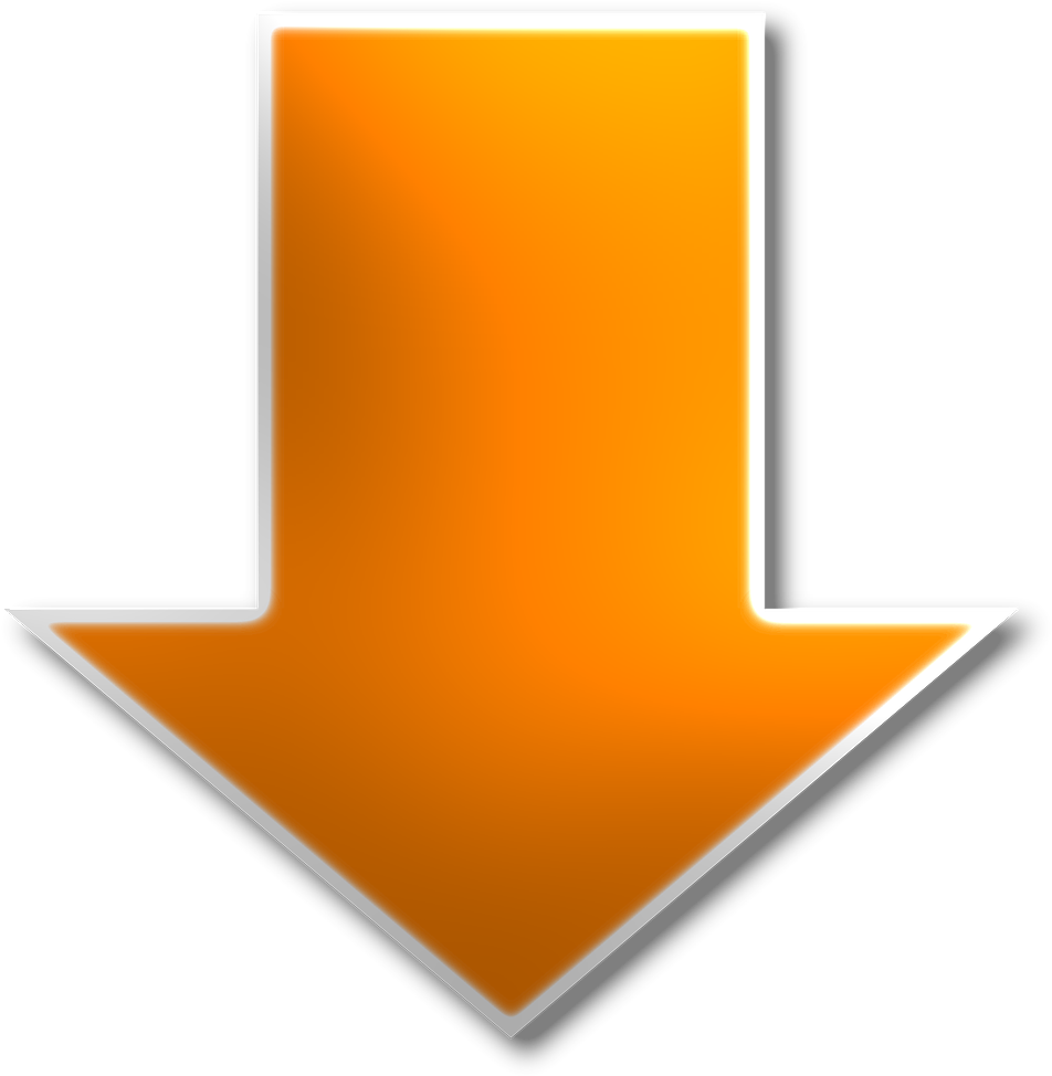 Orange Down Arrow Icon PNG Image